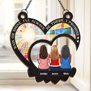 Les amis sont le soleil de la vie - Attrape-soleil personnalisé à suspendre à la fenêtre - Cadeau pour les meilleures amies, les meilleures amies et les sœurs