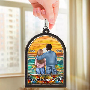 J'arrêterai le monde et fondrai avec toi - Attrape-soleil personnalisé à suspendre à la fenêtre - Cadeau pour mari et femme, anniversaire