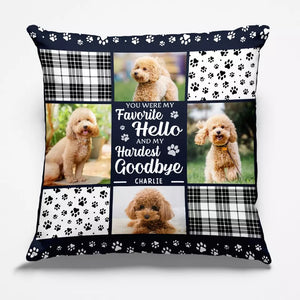 Photo personnalisée « Tu es toujours mon préféré » Bonjour - Coussin personnalisé commémoratif personnalisé - Cadeau de condoléances pour les propriétaires d'animaux et les amoureux des animaux