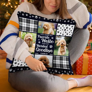 Photo personnalisée « Tu es toujours mon préféré » Bonjour - Coussin personnalisé commémoratif personnalisé - Cadeau de condoléances pour les propriétaires d'animaux et les amoureux des animaux