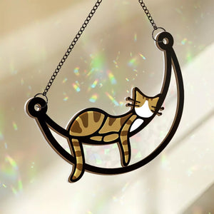 Les chats rendent tout meilleur – Attrape-soleil personnalisé à suspendre à une fenêtre – Cadeau de condoléances pour les propriétaires et les amoureux des animaux
