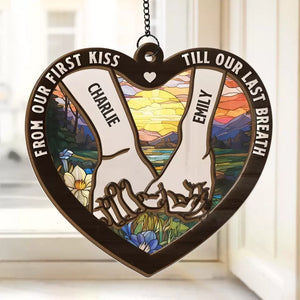 Un amour éternel, du début à la fin – Attrape-soleil personnalisé pour fenêtre – Cadeau pour mari et femme, anniversaire
