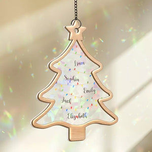 Guirlandes lumineuses pour les nuits d'hiver - Attrape-soleil personnalisé pour fenêtre - Cadeau de Noël pour les membres de la famille