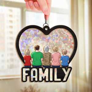 La chose la plus importante au monde, c'est la famille et l'amour - Attrape-soleil personnalisé pour fenêtre - Cadeau pour les membres de la famille