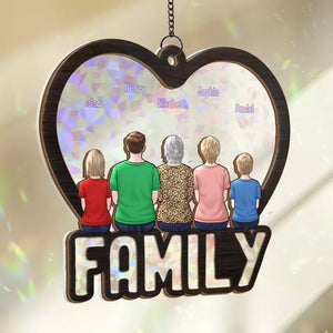 La chose la plus importante au monde, c'est la famille et l'amour - Attrape-soleil personnalisé pour fenêtre - Cadeau pour les membres de la famille