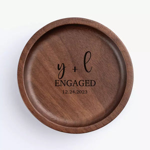 Je t'aime jusqu'à la lune et retour - Plat à bijoux en bois personnalisé pour couple - Cadeau pour mari et femme, anniversaire