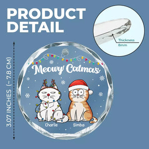 Joyeux Pawlidays - Décoration en verre ronde personnalisée pour chien et chat - Cadeau de Noël pour les propriétaires et les amoureux des animaux