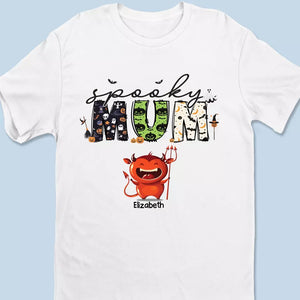 Grand-mère effrayante appartient à ces enfants - T-shirt, sweat à capuche et sweat-shirt unisexe personnalisé pour la famille - Cadeau d'Halloween pour maman et grand-mère