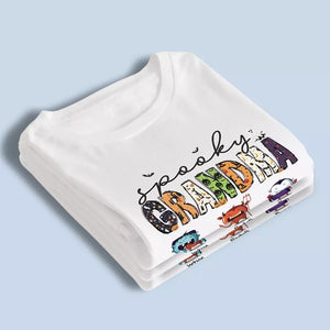 Grand-mère effrayante appartient à ces enfants - T-shirt, sweat à capuche et sweat-shirt unisexe personnalisé pour la famille - Cadeau d'Halloween pour maman et grand-mère