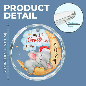 Tu fais partie de moi, mon petit - Ornement en verre personnalisé en forme de cercle familial - Cadeau de Noël pour bébé, enfant, nouveau-né
