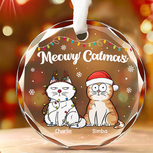Joyeux Pawlidays - Décoration en verre ronde personnalisée pour chien et chat - Cadeau de Noël pour les propriétaires et les amoureux des animaux
