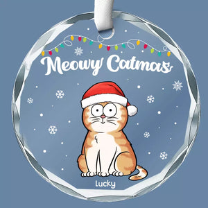 Joyeux Pawlidays - Décoration en verre ronde personnalisée pour chien et chat - Cadeau de Noël pour les propriétaires et les amoureux des animaux