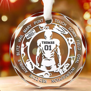 Game On - Décoration en verre personnalisée en forme de cercle - Cadeau de Noël pour les amateurs de sport et les joueurs
