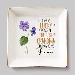La meilleure grand-mère m'appartient - Plat à bijoux personnalisé pour la famille - Cadeau pour grand-mère
