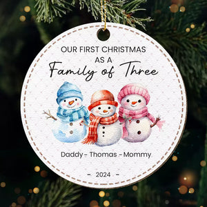 La famille s'agrandit avec l'arrivée d'un nouveau-né - Décoration de Noël personnalisée en cuir - Cadeau pour les membres de la famille, les bébés et les nouveau-nés