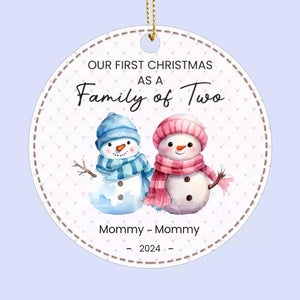 La famille s'agrandit avec l'arrivée d'un nouveau-né - Décoration de Noël personnalisée en cuir - Cadeau pour les membres de la famille, les bébés et les nouveau-nés