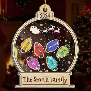 Là où il y a de la famille, il y a de l'amour - Ornement personnalisé à 3 étages pour la famille - Cadeau de Noël pour les membres de la famille