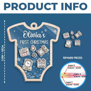 First Christmas - Family Personalized Custom 3 Layers Shaker Ornament - Christmas Gift For Baby Kids, Newborn Baby