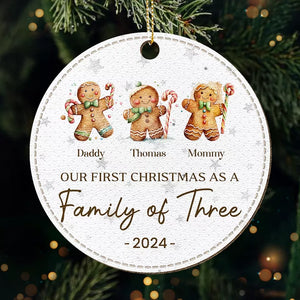 Notre famille s'est agrandie de soixante centimètres - Décoration familiale personnalisée en cuir - Cadeau de Noël pour les membres de la famille, les bébés et les nouveau-nés