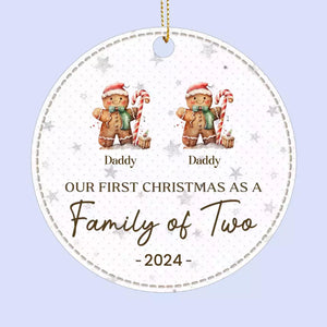 Notre famille s'est agrandie de soixante centimètres - Décoration familiale personnalisée en cuir - Cadeau de Noël pour les membres de la famille, les bébés et les nouveau-nés