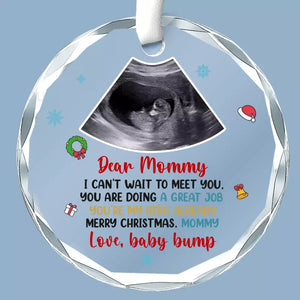 Photo personnalisée « Maman, tu es mon héroïne » – Ornement en verre rond personnalisé pour la famille – Cadeau de Noël pour bébé, enfant et nouveau-né