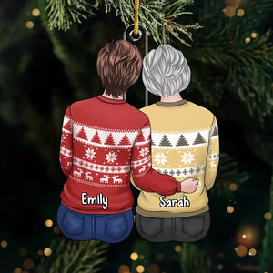 Noël est magique avec vous - Décoration personnalisée pour la famille - Forme personnalisée en acrylique - Cadeau de Noël pour maman et fille