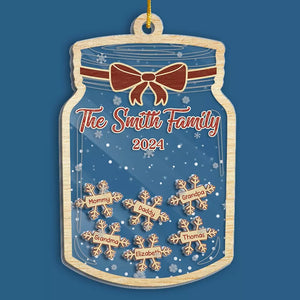 Je vous souhaite joie, amour et unité - Ornement Shaker personnalisé à 3 couches pour la famille - Cadeau de Noël pour les membres de la famille