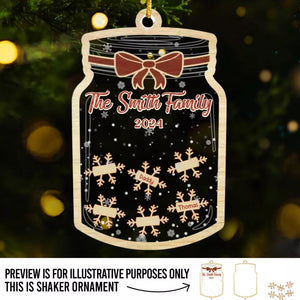 Je vous souhaite joie, amour et unité - Ornement Shaker personnalisé à 3 couches pour la famille - Cadeau de Noël pour les membres de la famille