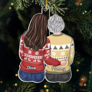 Noël est magique avec vous - Décoration personnalisée pour la famille - Forme personnalisée en acrylique - Cadeau de Noël pour maman et fille