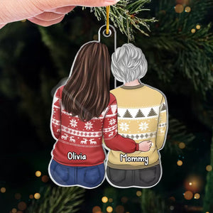 Noël est magique avec vous - Décoration personnalisée pour la famille - Forme personnalisée en acrylique - Cadeau de Noël pour maman et fille