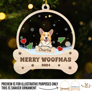 Aboiements autour du sapin de Noël – Ornement personnalisé à 3 étages pour chien – Cadeau de Noël pour propriétaires et amoureux des animaux
