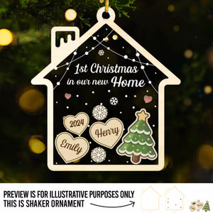 Premier Noël dans notre nouvelle maison - Ornement personnalisé à 3 étages pour couple - Cadeau de Noël pour mari et femme, anniversaire, premier Noël
