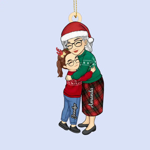 Meilleure grand-mère de tous les temps - Décoration de Noël personnalisée en cuir pour grand-mère