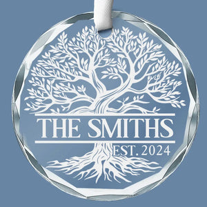 La famille est ma plus grande bénédiction et ma source de force - Décoration de Noël personnalisée en verre avec cercle - Cadeau pour les membres de la famille