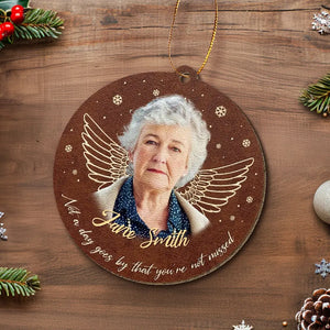 Photo personnalisée « Tu es toujours dans mon cœur » – Ornement en cuir personnalisé commémoratif – Cadeau de Noël, cadeau de condoléances pour les membres de la famille