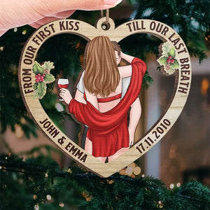 Joyeux Noël, mon amour ! Ornement personnalisé pour couple ! Bois en forme personnalisée ! Cadeau de Noël pour mari et femme, anniversaire