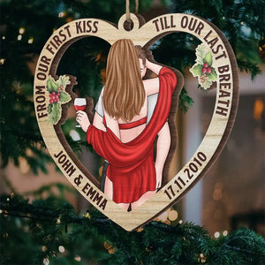 Joyeux Noël, mon amour ! Ornement personnalisé pour couple ! Bois en forme personnalisée ! Cadeau de Noël pour mari et femme, anniversaire