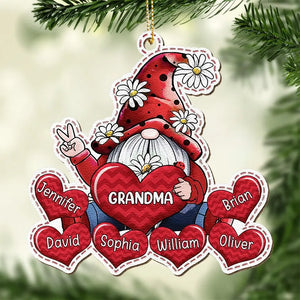 Ornement chéri de grand-mère, un gage sincère de notre amour - Ornement en cuir personnalisé pour la famille - Cadeau de Noël pour grand-mère