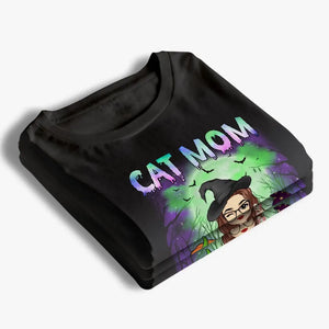 T-shirt, sweat à capuche et sweat-shirt unisexe personnalisé « Chat effrayant » d'Halloween - Cadeau d'Halloween pour les propriétaires et les amoureux des animaux