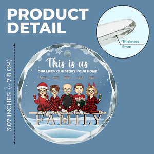 La famille est le plus beau cadeau de tous - Décoration de Noël personnalisée en verre avec cercle - Cadeau pour les membres de la famille