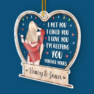 Chaque baiser est une promesse de notre amour infini - Ornement personnalisé pour couple - Forme personnalisée en acrylique - Cadeau de Noël pour mari et femme, anniversaire