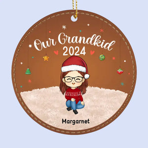 Nos petits-enfants - Ornement en cuir personnalisé pour la famille - Cadeau de Noël pour grand-mère