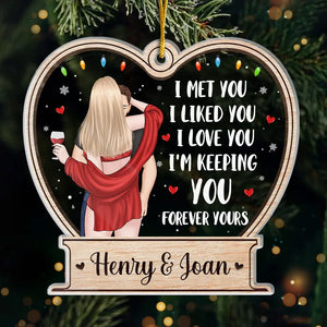 Chaque baiser est une promesse de notre amour infini - Ornement personnalisé pour couple - Forme personnalisée en acrylique - Cadeau de Noël pour mari et femme, anniversaire