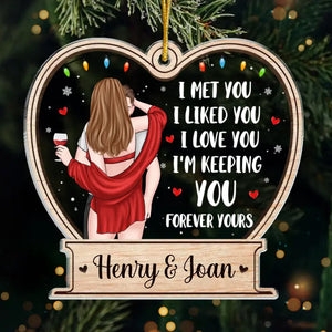 Chaque baiser est une promesse de notre amour infini - Ornement personnalisé pour couple - Forme personnalisée en acrylique - Cadeau de Noël pour mari et femme, anniversaire