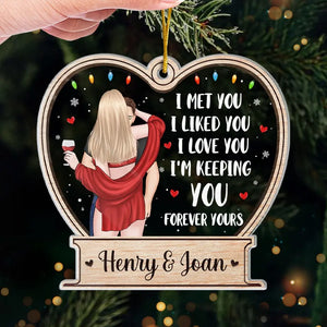 Chaque baiser est une promesse de notre amour infini - Ornement personnalisé pour couple - Forme personnalisée en acrylique - Cadeau de Noël pour mari et femme, anniversaire