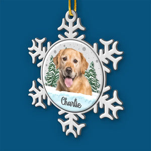 Photo personnalisée « Tu vis toujours dans mon cœur » - Ornement commémoratif personnalisé - Forme personnalisée en métal - Cadeau de condoléances, cadeau de Noël pour les propriétaires d'animaux de compagnie et les amoureux des animaux