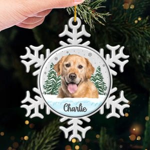 Photo personnalisée « Tu vis toujours dans mon cœur » - Ornement commémoratif personnalisé - Forme personnalisée en métal - Cadeau de condoléances, cadeau de Noël pour les propriétaires d'animaux de compagnie et les amoureux des animaux
