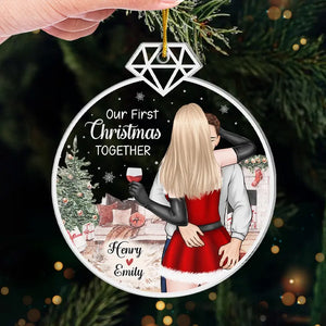 Mon miracle de Noël, c'est que tu es entré dans ma vie - Ornement personnalisé pour couple - Forme personnalisée en acrylique - Cadeau de Noël pour mari et femme, anniversaire, premier Noël
