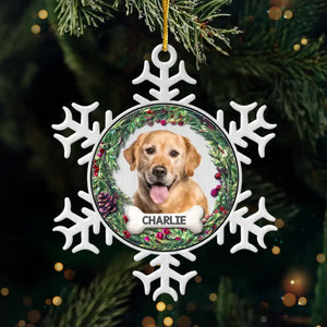 Photo personnalisée « Pattes au paradis, à jamais dans nos cœurs » - Ornement commémoratif personnalisé - Forme personnalisée en métal - Cadeau de condoléances, cadeau de Noël pour propriétaires d'animaux et amoureux des animaux