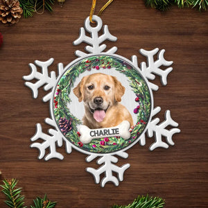 Photo personnalisée « Pattes au paradis, à jamais dans nos cœurs » - Ornement commémoratif personnalisé - Forme personnalisée en métal - Cadeau de condoléances, cadeau de Noël pour propriétaires d'animaux et amoureux des animaux